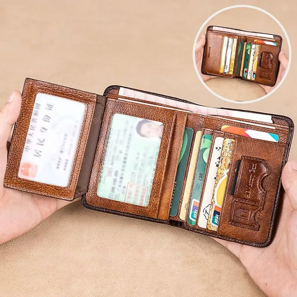 Portefeuille pour homme en cuir PU durable