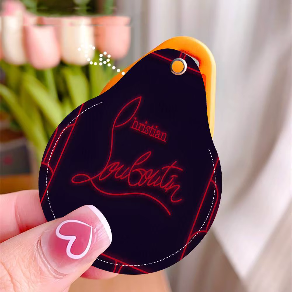 Porte-clés de luxe en cuir avec logo Christian Louboutin