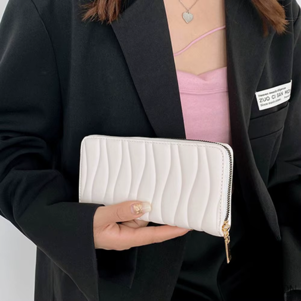 Femmes Long portefeuille mode porte-monnaie sac à main fermeture éclair polyvalent grande capacité