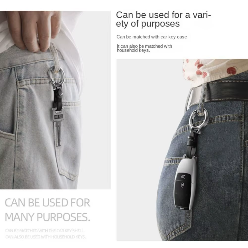 Nouveau porte-clés en cuir en alliage de zinc