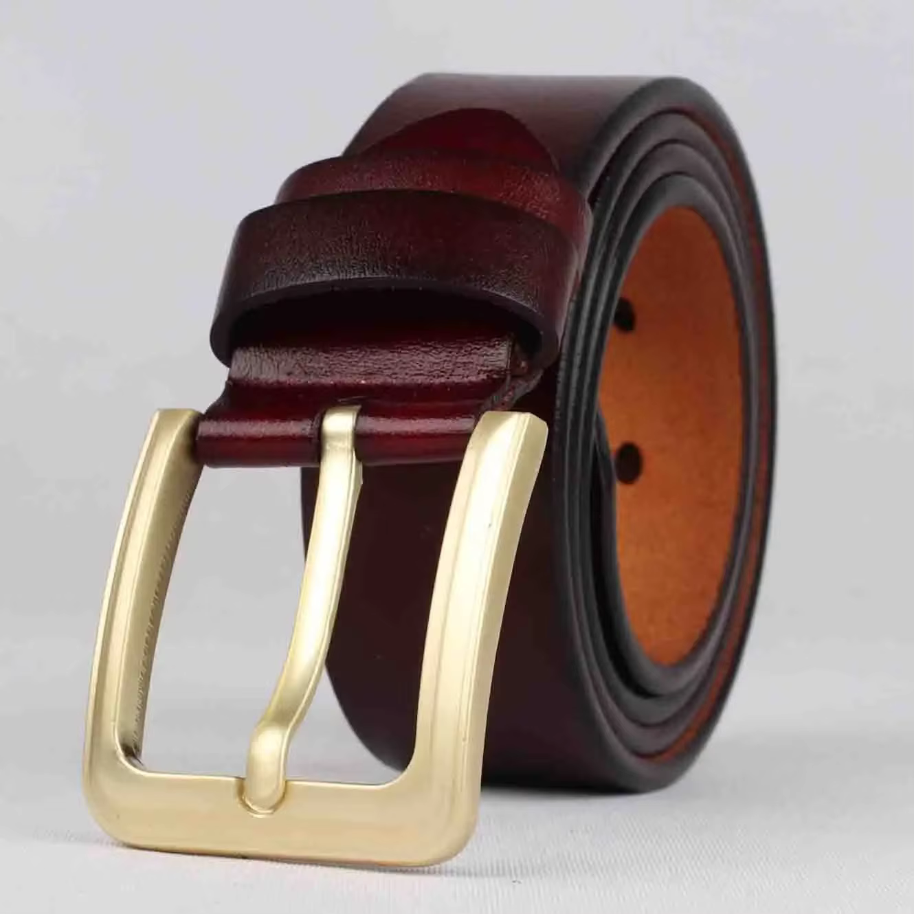 Ceinture en cuir de vachette véritable pour femmes et hommes