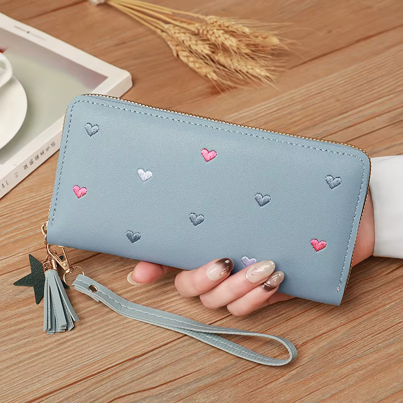 Femmes longs portefeuilles sacs à main de luxe amour coeur
