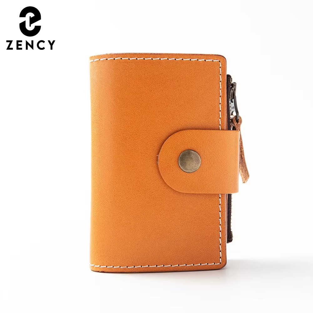 Zency – Mini portefeuille rétro en cuir de vache pour femmes