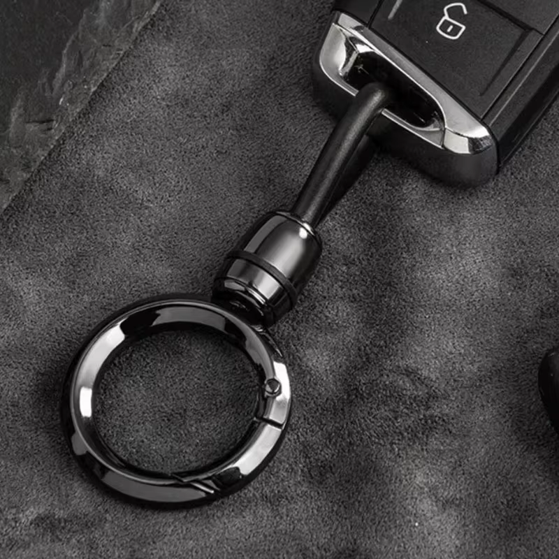 Porte-clés de voiture, sangle de porte-clés avec anneau en métal