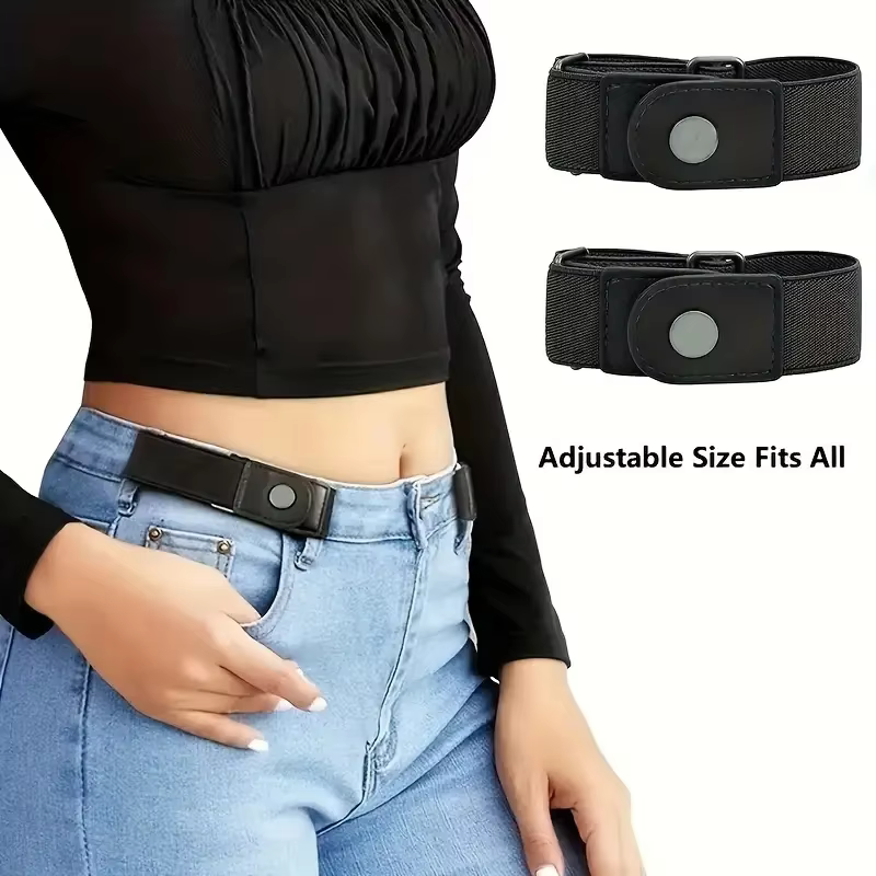 2 pièces/ensemble sans boucle ceinture élastique pour femmes hommes unisexe