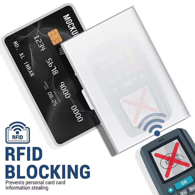 Antivol ANTI Rfid blocage ID banque porte-carte de crédit portefeuilles hommes mince boîte en aluminium métal Mini