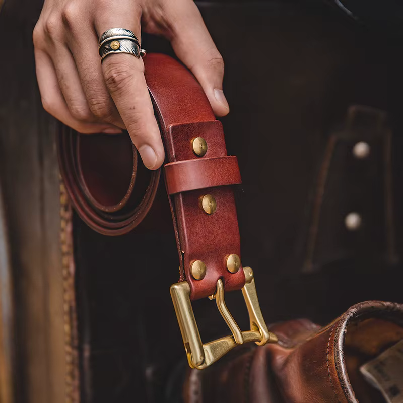 Maden-Ceinture en cuir de vache pour homme