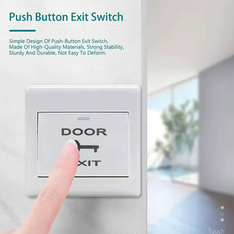 Bouton de sortie avec interrupteur poussoir en plastique de boîte inférieure adapté à toutes sortes de portes