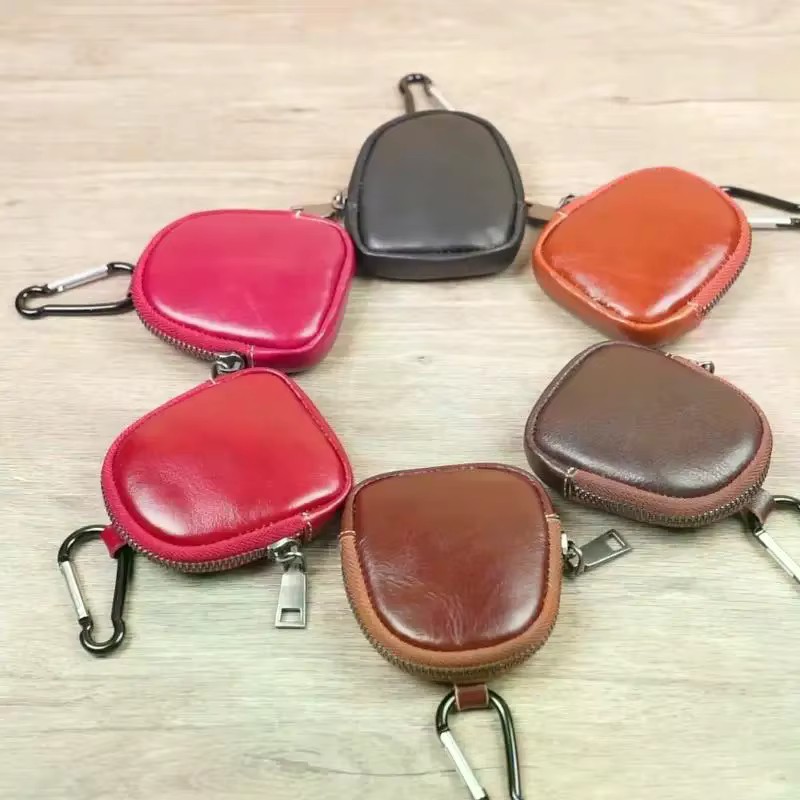Mini porte-monnaie en cuir véritable