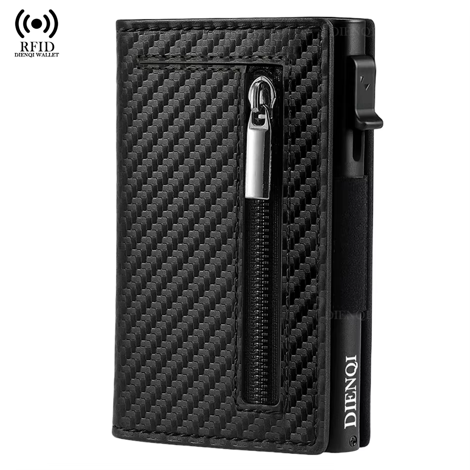 Fibre de carbone Rfid porte-carte de crédit hommes portefeuille sac d'argent marque de luxe minimaliste mince mince portefeuille noir pochette sac à main mâle