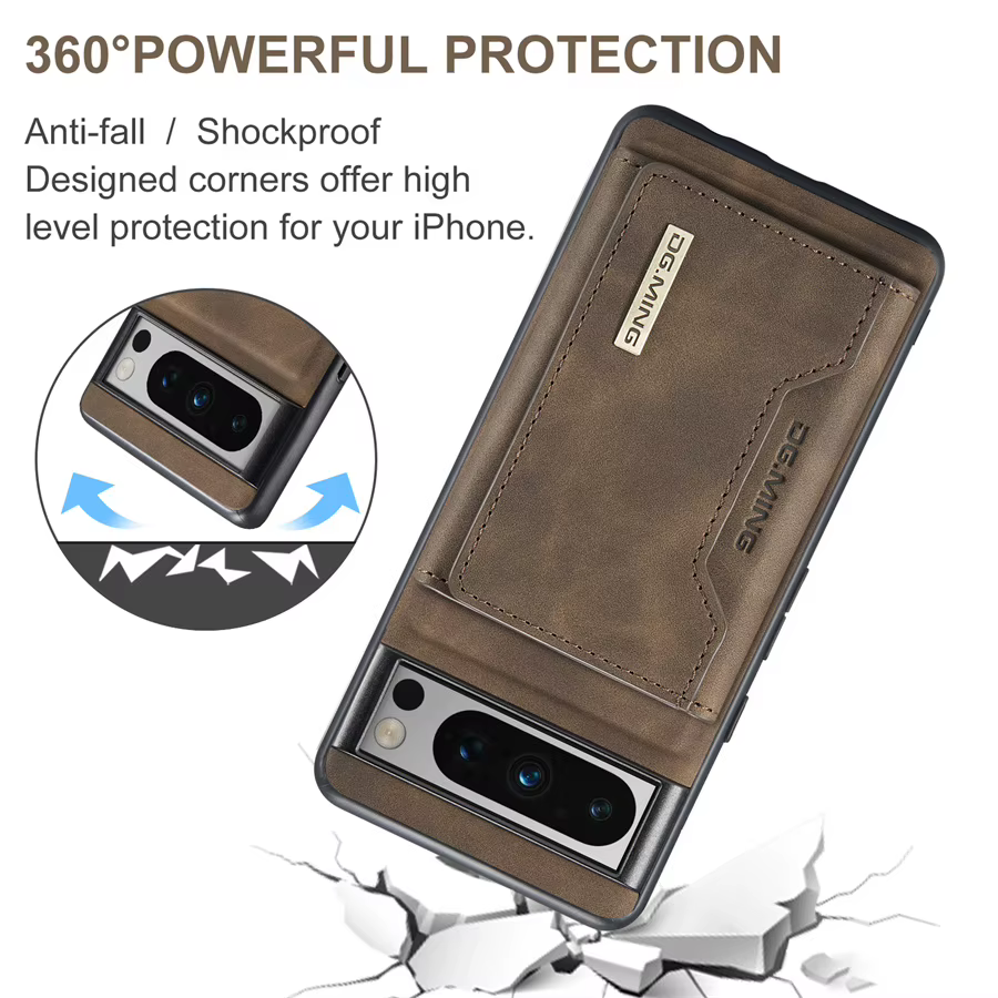 Étui portefeuille en cuir magnétique de luxe pour Google Pixel 8 Pro 7 7A 6 6A pliable Pixel8 Pixel7 béquille argent porte-carte de crédit couverture