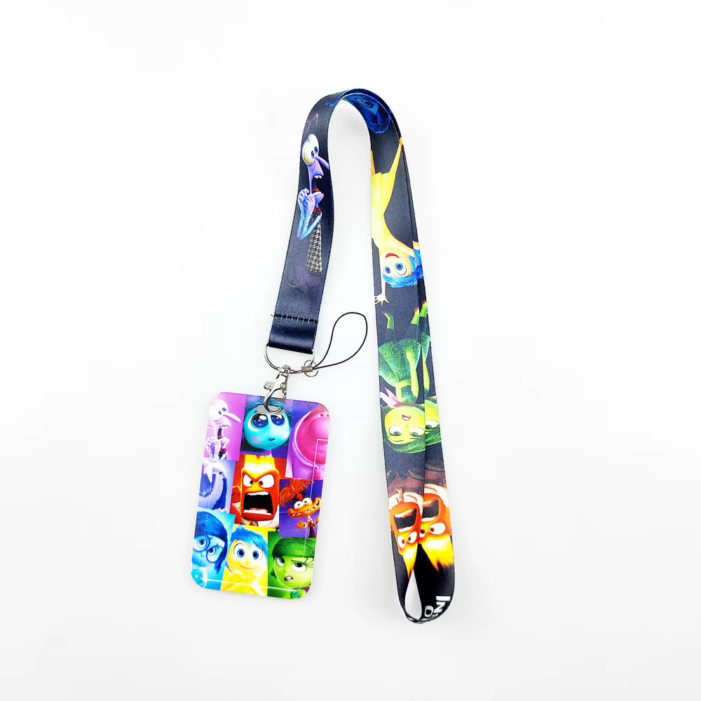 Disney à l'envers dessin animé PVC couverture de carte étudiant Campus suspendu cou sac porte-carte lanière