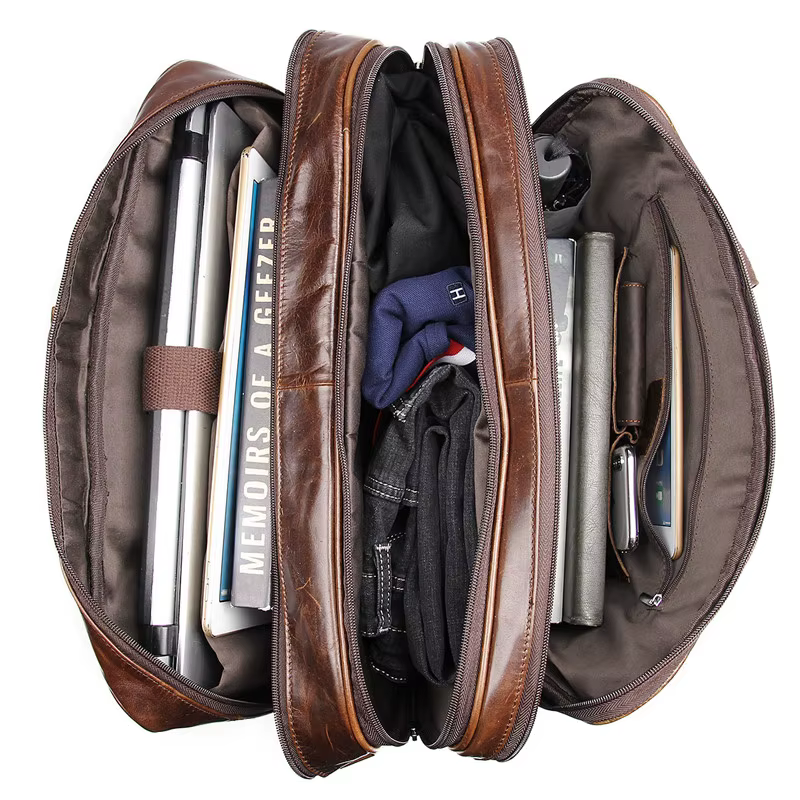 Sac à main de luxe en cuir véritable pour hommes