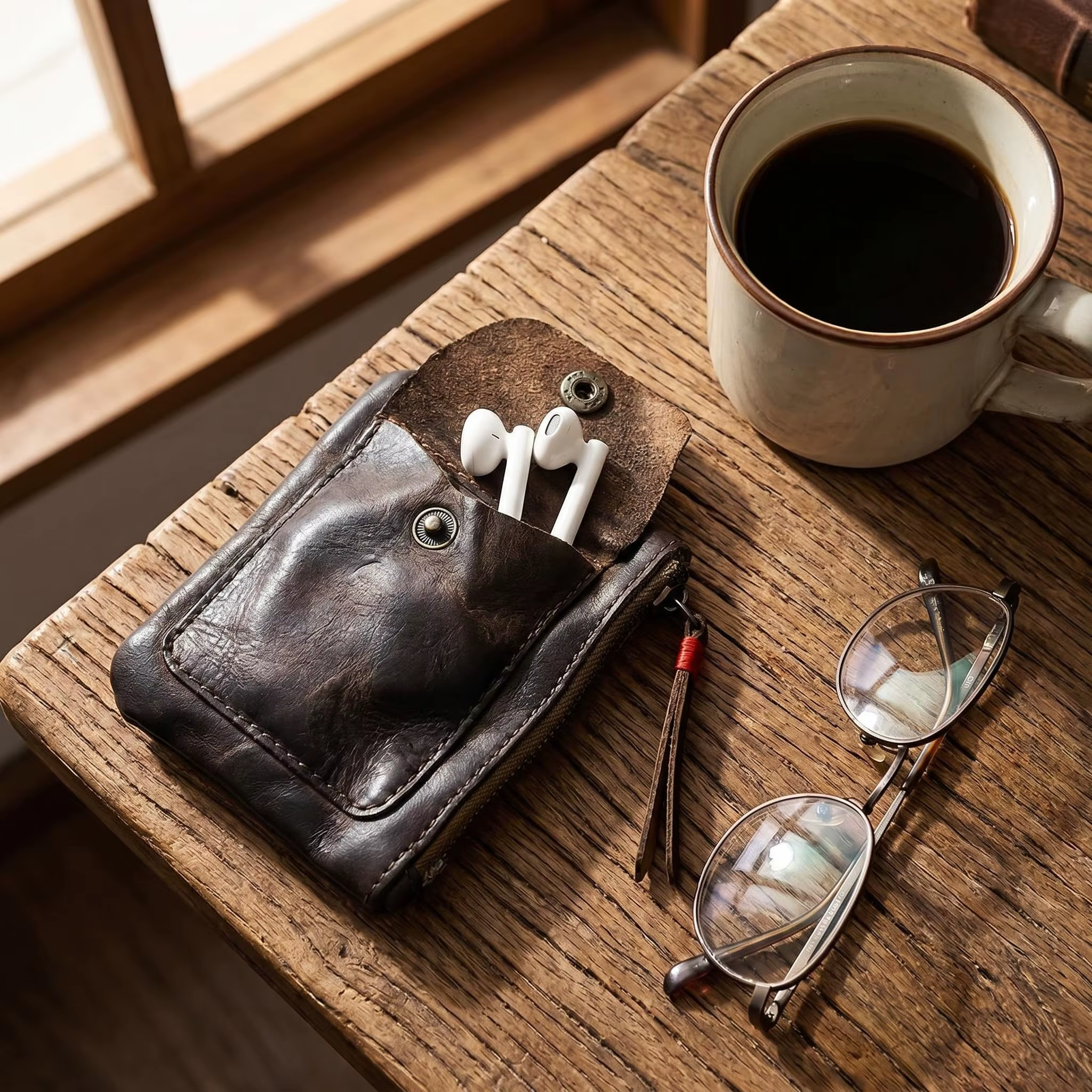 Portefeuille en cuir de vache pour hommes