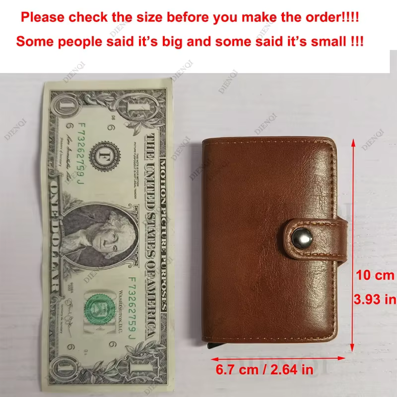 Porte-cartes de crédit en cuir marron pour hommes