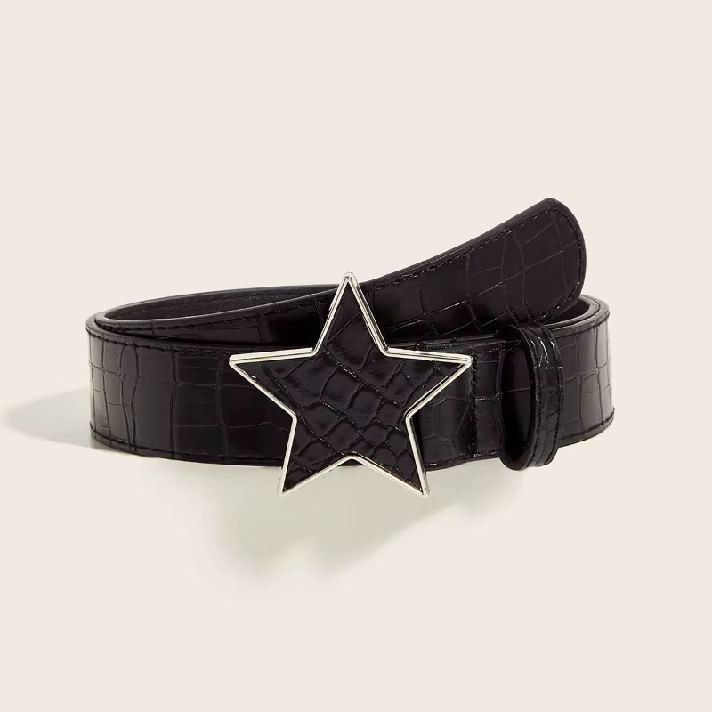 Étoiles rouges nouvelles dames ceinture mode personnalité Rivets Punk jean accessoires polyvalent décontracté étudiant