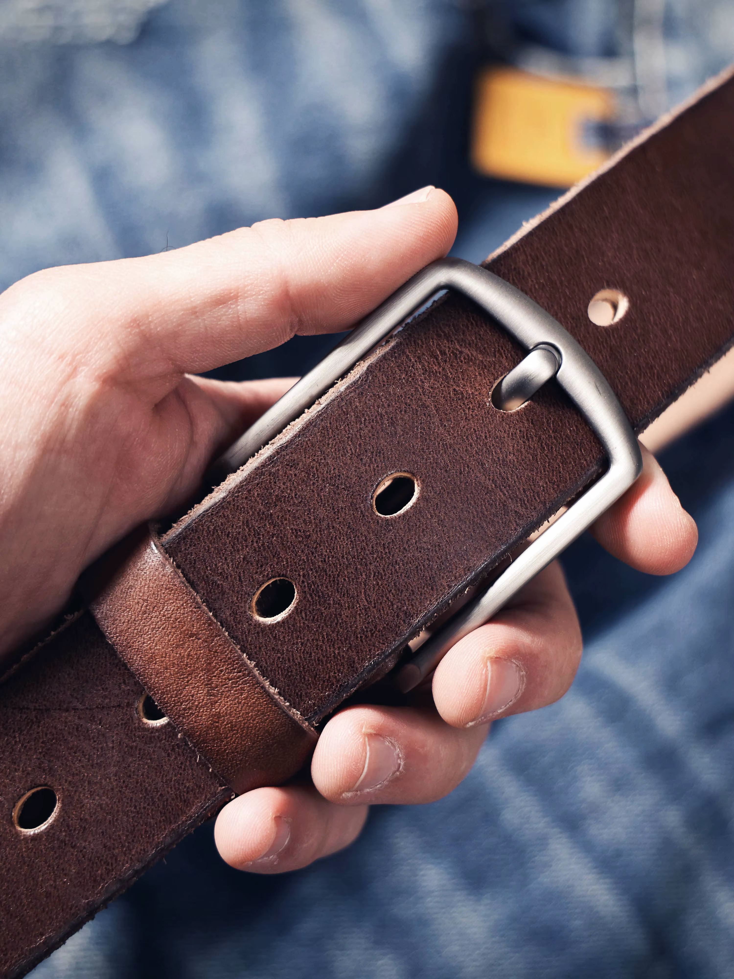 Ceinture en cuir de vachette véritable rétro décontractée pour homme avec boucle à ardillon et boîte cadeau, ceinture pour étudiant, ceinture classique simple