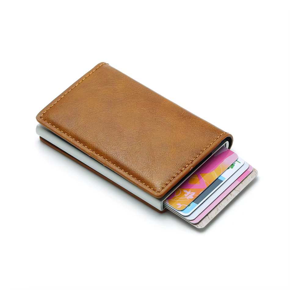 Rfid aluminium hommes portefeuille porte-cartes sac à main en Fiber de carbone