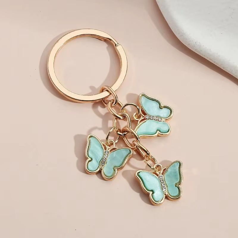 Porte-clés papillon en biscuits exquis pour femme, porte-clés insectes en émail mignon, pendentif pour sac à main, ornements, cadeaux pour amis