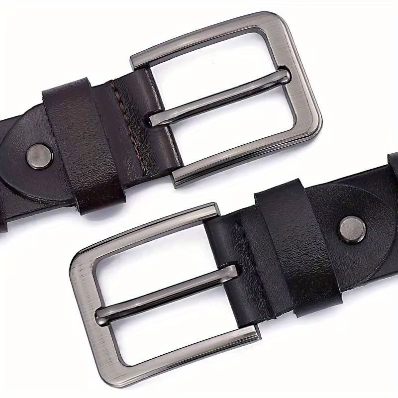 Ceinture pour hommes Original en cuir véritable alliage métal boucle ardillon taille sangles Plus