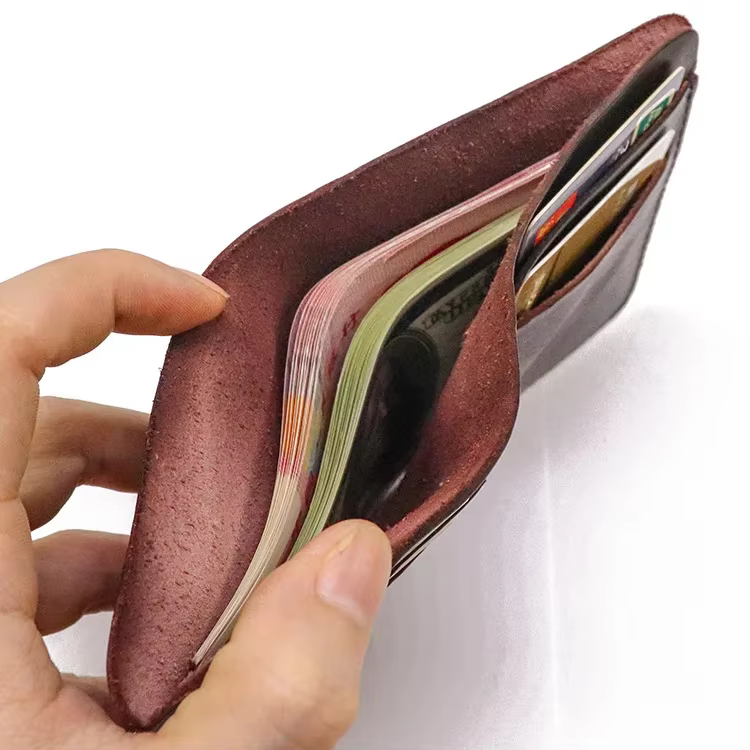Porte monnaie pour homme vintage en cuir véritable pour hommes et femmes