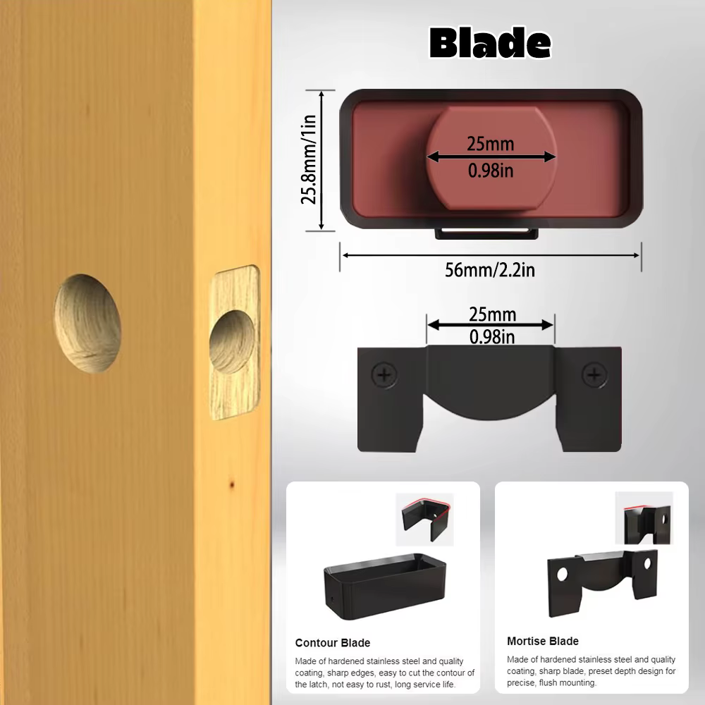 Le kit d'installation d'outil de mortaise de loquet de porte aide à enlever l'installation du matériel Utilisation d'outil de loquet de porte pour porte épaisse de 1-3/4" ou 1-3/8"