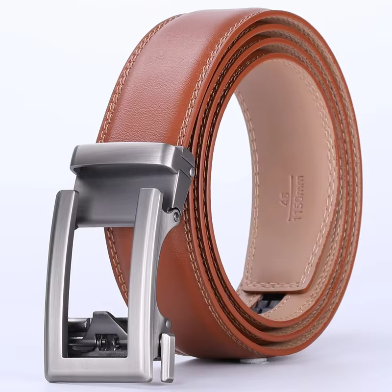 Marron café noir herbe vert hommes Ceinture automatique cliquet boucle marque de luxe en cuir véritable