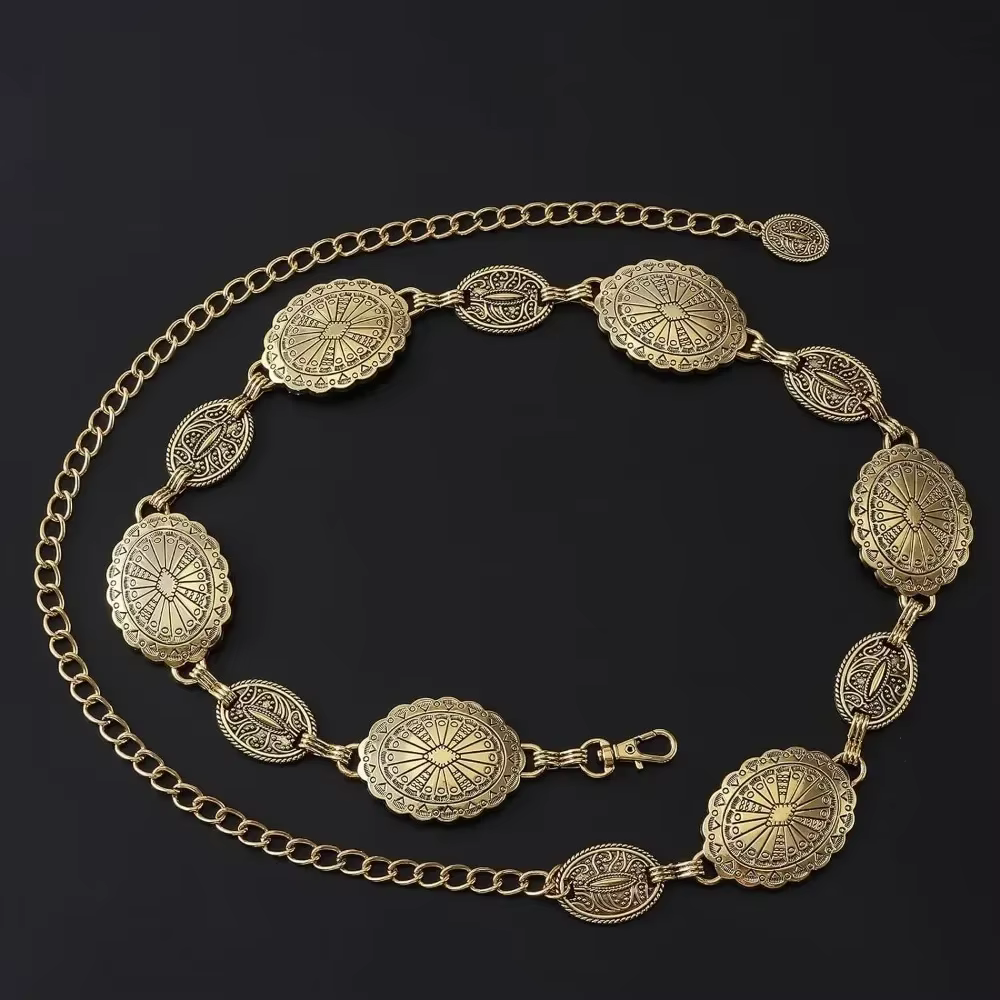 Ceinture à chaîne en métal pour femmes