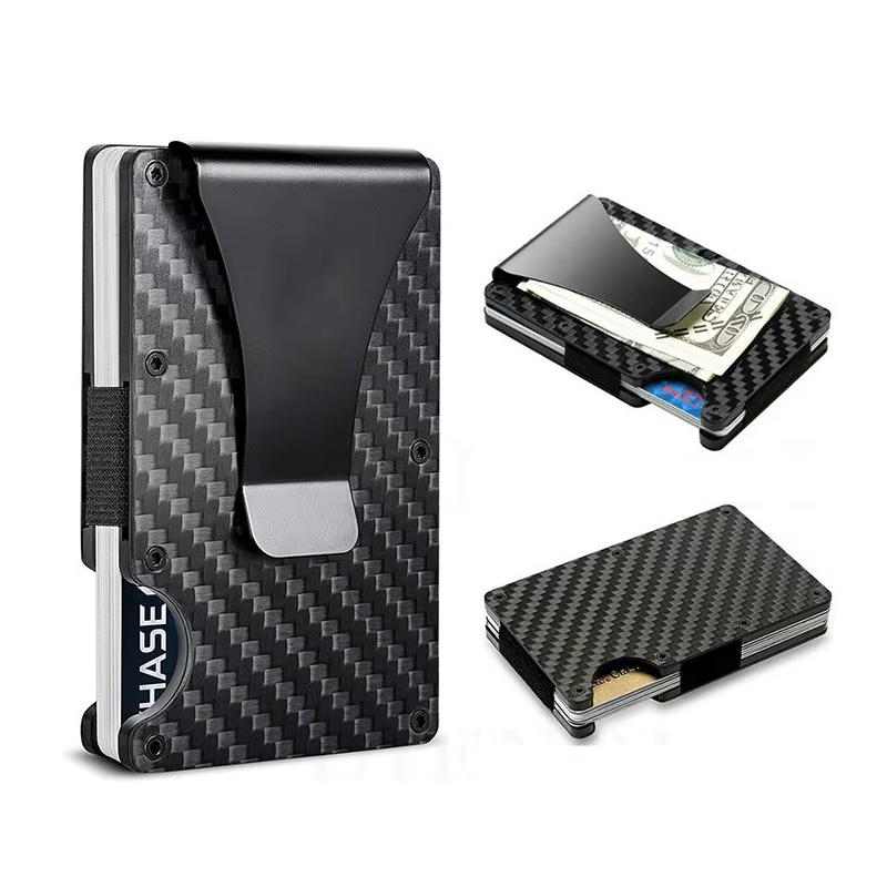 Portefeuille mince minimaliste en Fiber de carbone Carteira pour hommes Cartera Tarjetero Hombre RFID porte-carte de crédit en cachemire de luxe