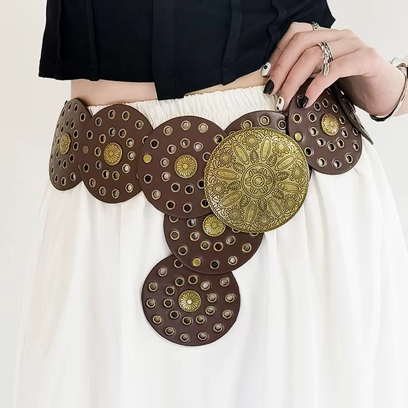Ceinture en denim évidée pour femme