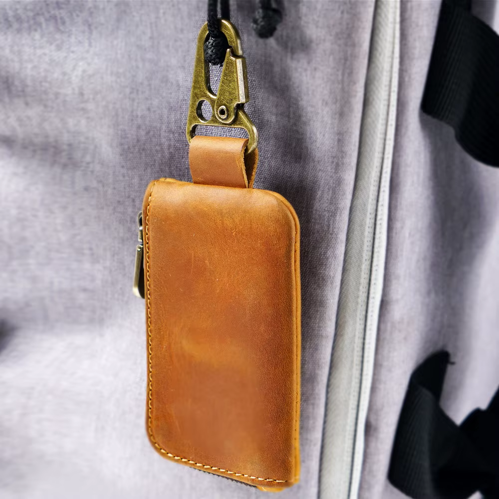 Porte-monnaie multifonctionnel en cuir avec porte-clés