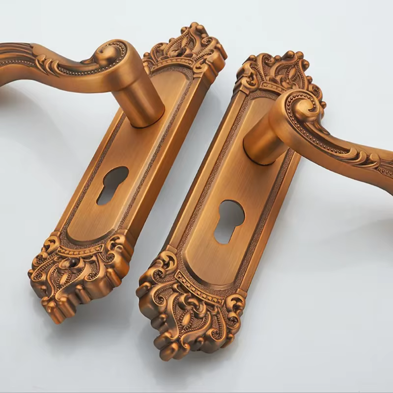 Poignée de porte à tige avec trois clés, utilisée pour les loquets de porte intérieure vintage dans les bureaux ou les poignées de porte avant