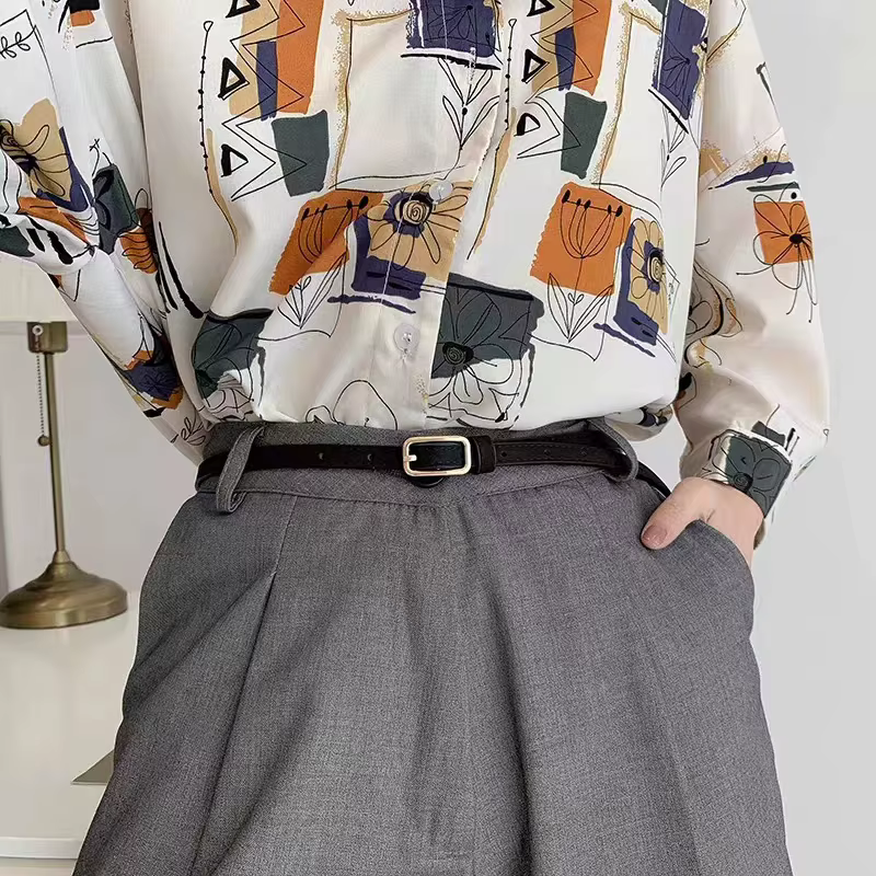 Ceinture Rétro en Cuir PU pour Femme et Homme