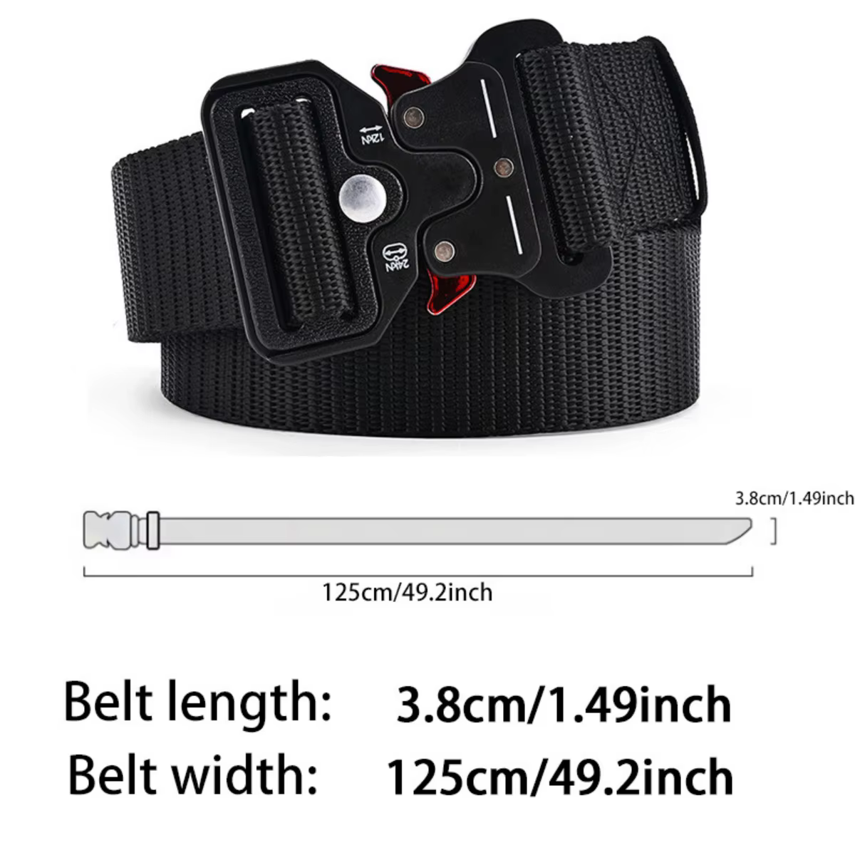 Ceinture tactique à boucle en plastique pour hommes