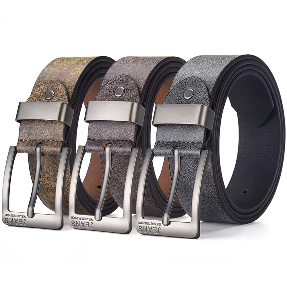 Ceinture en cuir PU pour hommes, de haute qualité, avec boucle ardillon en métal, pour loisirs et affaires, accessoire masculin à la mode, de styliste, nouvelle collection