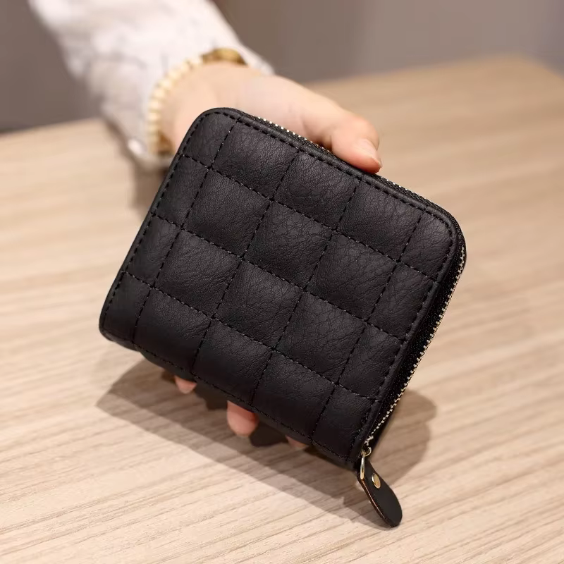 Portefeuille court en cuir PU pour femmes