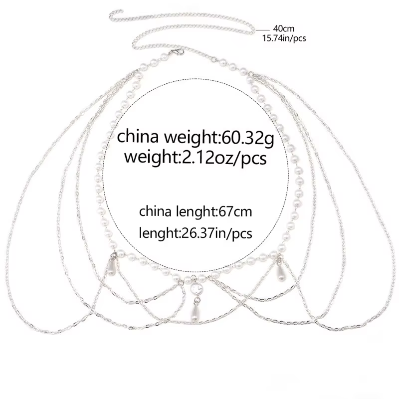 Elegant Pearl Women's Belt Simple Adjustable Metal Thin Chain
