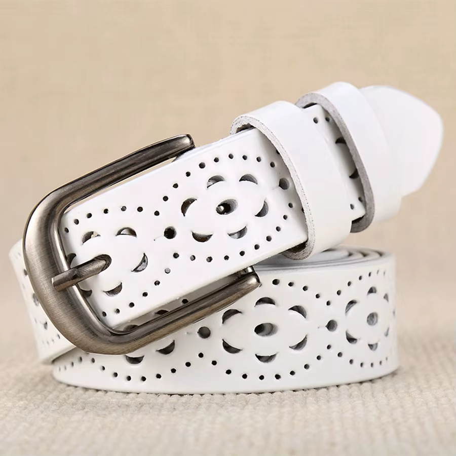 Ceinture en cuir véritable pour femme