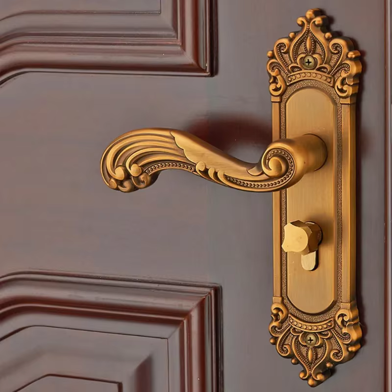 Poignée de porte à tige avec trois clés, utilisée pour les loquets de porte intérieure vintage dans les bureaux ou les poignées de porte avant