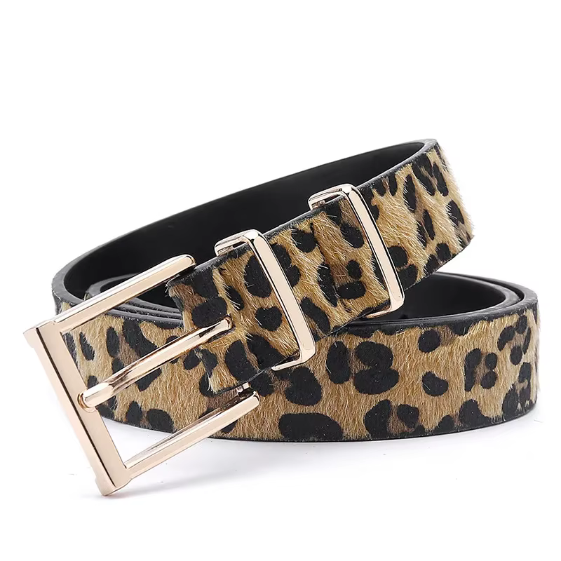 Ceinture en cuir léopard pour femmes