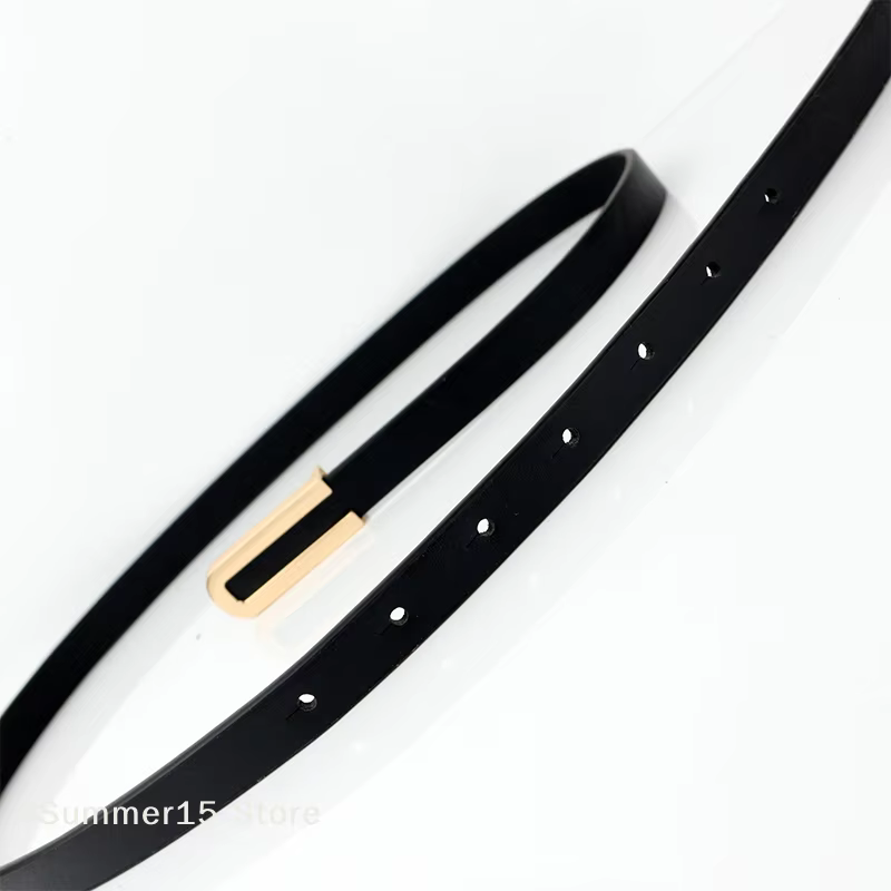 Ceintures pour femmes, ceinture fine en cuir PU avec boucle minimaliste