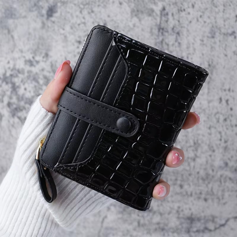 Mini portefeuille pochette imprimé crocodile