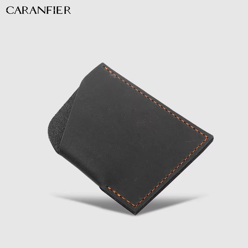 CARANFIER portefeuilles pour hommes porte-carte Premium fabriqué en cuir véritable Cartera Ultra-mince femmes sacs à main unisexe crédit Notecase