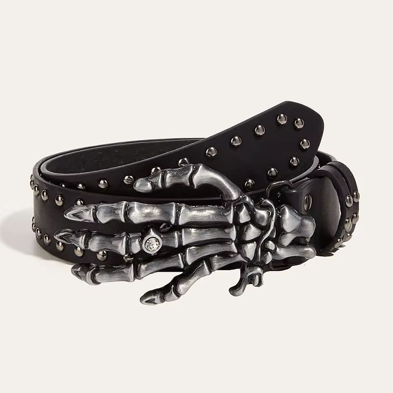 Halloween squelette main ceinture crâne décontracté gothique hommes