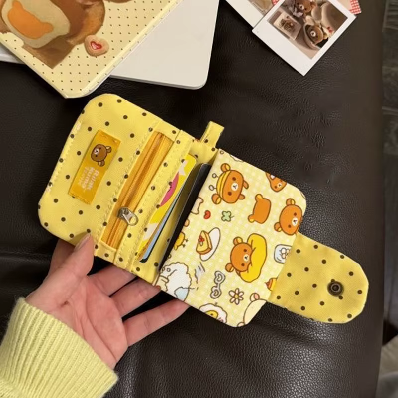 Porte-monnaie Ours Rétro Tendance Style Ins pour Étudiants avec Option Porte-clés