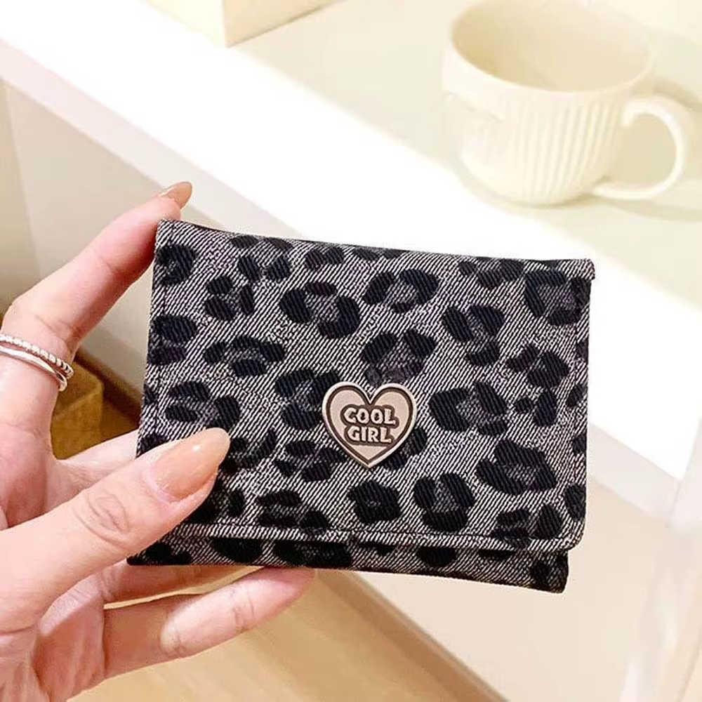 Nouveau Portefeuille Portable Imprimé Léopard pour Femme