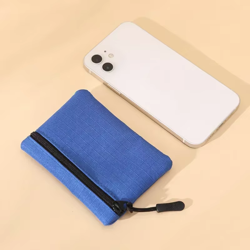 Toile Mini porte-monnaie Simple fermeture éclair enfant pochette de rangement poche d'argent couleur unie pièce de