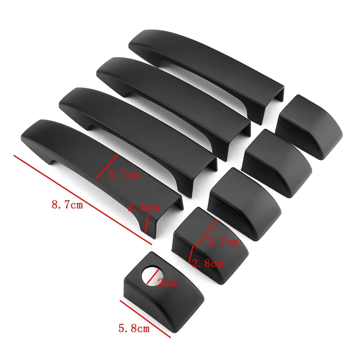 Couvercle de poignée de porte noir mat, 9 pièces, garniture pour Land Rover Range Rover L322 2002 2003 2004 2005 2006 2007 2008 2009 2010 2011 2012