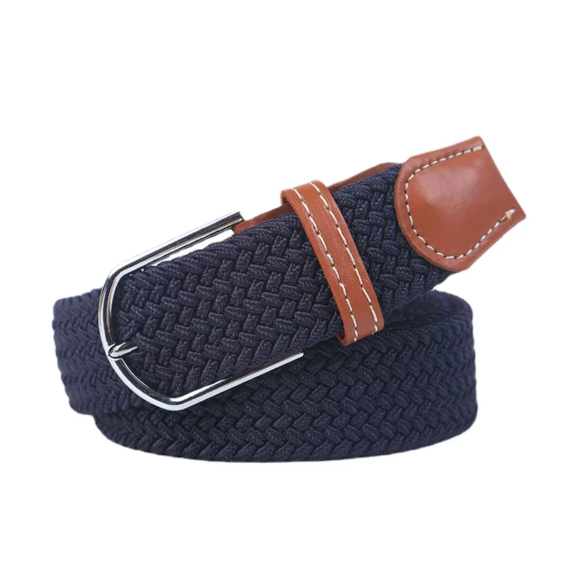 Bleu noir femme décontracté tricoté boucle ardillon hommes ceinture tissé toile élastique extensible tressé Stretch ceintures femmes jean 60 couleurs