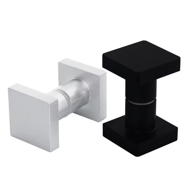 Poignée de porte en verre de salle de douche noire, dos à dos, sans cadre, pousser, market, solide, HOShower